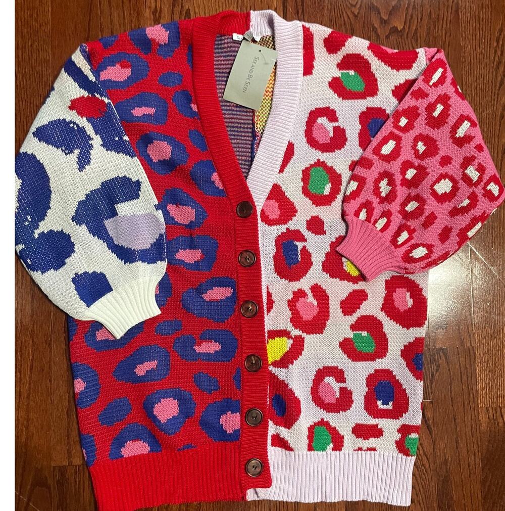 NWT SEE and BE SEEN Multi Colored Animal Print Size SM